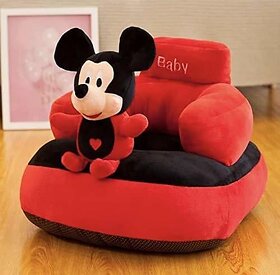 Kids wonders Imported Velvet Kids Sofa Comfortable Soft Plush Cushion Sofa Seat | Rocking Chair for Kids (Mickey)  - 30 cm (Red)