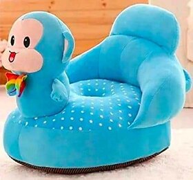Kids wonders Imported Velvet Kids Sofa Comfortable Soft Plush Cushion Sofa Seat | Rocking Chair for Kids (Sky Blue)  - 30 cm (SKY BLUE)