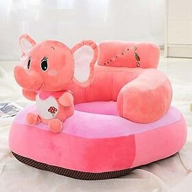 Kids wonders Imported Velvet Kids Sofa Comfortable Soft Plush Cushion Sofa Seat | Rocking Chair for Kids (Elephant)  - 30 cm (Pink)