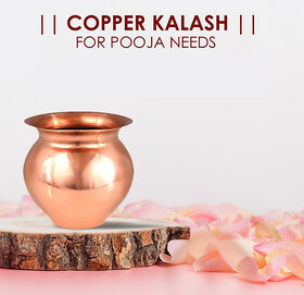 Mannat Pure Copper Small Lota 150ml Pooja Lota (Kalash) for Temple and Pooja Purpose(Pack of 1)