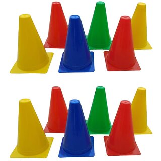 Cabrio 6 inch Plastic Cone Marker Set for Football Cricket Training Agility Cones pack of 12