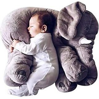                       Kids wonders Baby Soft Toy | Comfortable Soft Cushion Elephant Toy Pillow  - 50 cm (Multicolor)                                              