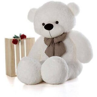                       Kids wonders Teddy Bear / high Quality / Neck brow / Cute and Soft Teddy Bear (White)  - 152.4 cm (White)                                              