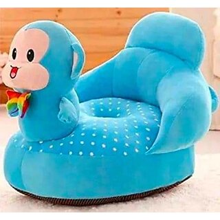 Kids wonders Imported Velvet Kids Sofa Comfortable Soft Plush Cushion Sofa Seat | Rocking Chair for Kids (Sky Blue)  - 30 cm (SKY BLUE)