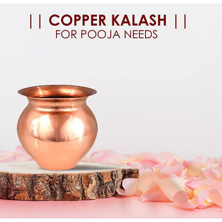 Mannat Pure Copper Small Lota 150ml Pooja Lota (Kalash) for Temple and Pooja Purpose(Pack of 1)