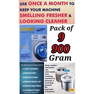                       Use For SAMSUNG Pack of 9(100grams x 9=900grams) Descaling Powder Washing Machine                                              