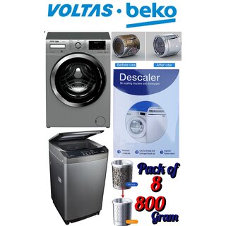                       Use For VOLTAS BEKO Pack of 8(100grams x 8=800grams) Descaling Powder Washing Machine                                              