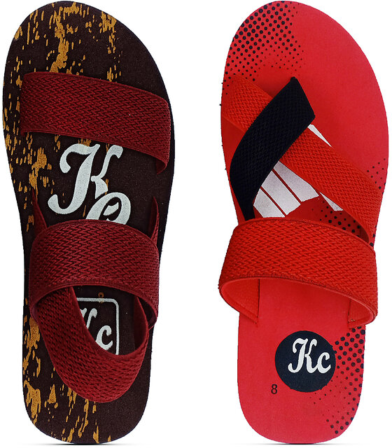 Buy CROWN FASHION Men's Ethylene Vinyl Acetate (EVA) Flip Flop Slippers -  Pack of 2 Online - Get 33% Off