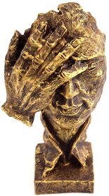 Human Face Sculpture with Hand Showpiece or Statue Idol Figurine Decor, Resin Decorative Showpiece by Veryhom