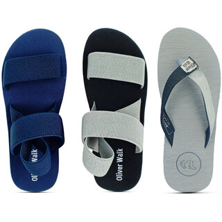                       OLIVER WALK Fabulous Men Sandal - Slipper Set of 3                                              