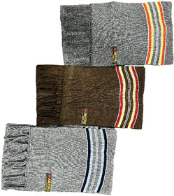 Muffler For Men  Boys Winter Casual Soft And Warm Woolen Mufflers Winter Wear Warm Lightweight (Set of 3 Pcs)