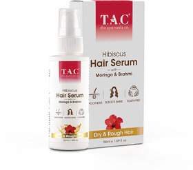 TAC The Ayurveda Co. Hibiscus Hair Serum with Moringa  Brahmi For Dry  Rough Hair 50ml