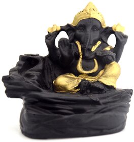 New Backflow Smoke Fountain Incense Burner Lord Ganesha Emblem Auspicious and Success Cone Decorative Showpiece by Veryh