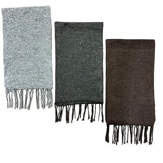 Pack of 3 Warm Winter Wear Acrylic Woolen Muffler/Scarf For Men  Women Warm lightweight Scarf (Multicolor)