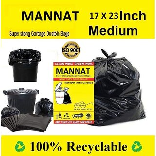                       50pcs Medium Plastic Garbage Bags/Trash Bag Size-(17 X 23 Inch)                                              