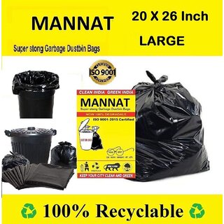                       50pcs Large Plastic Garbage Bags/Trash Bag Size-(20 X 26 Inch)                                              