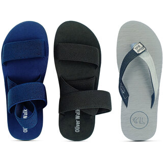                       OLIVER WALK Styles Men Slipper  Sandal Set of 3                                              