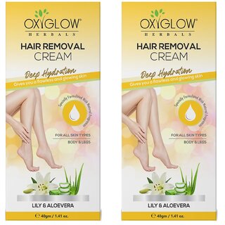 Oxyglow Lily  Aloevera Hair Removal Cream Pack of 2