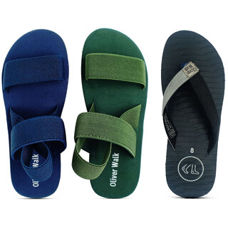                       OLIVER WALK Sandal  Flip Flop For Men - Set of 3                                              