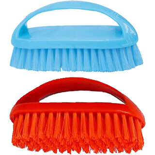 Clothes Washing Brush with Full Handle - Blue,Red,Set of 2 Clothes Washing Brush with Full Handle - Blue,Red,Set of 2