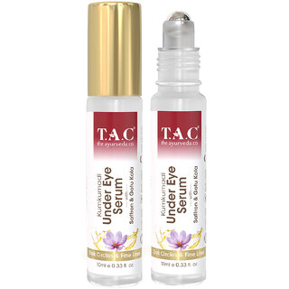                       TAC The Ayurveda Co Kumkumadi Under Eye Serum with Saffron  Gotu Kola for Dark Circles  Fine Lines 10ml                                              