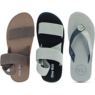                       OLIVER WALK Men Flip Flop - Sandal Set of 3                                              