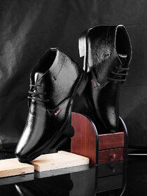 Woakers Men Black Slip on Formal Shoes