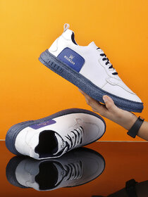 Woakers Men White-Blue Lace-up Casual Shoes