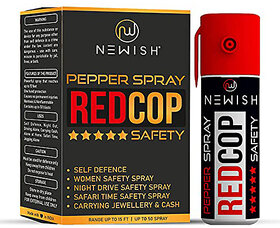 Newish Metal Powerful Pepper Spray Self Defence for Women Shots 50 (35 gm / 55 ml) (Red)