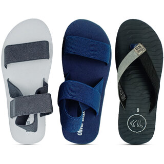                       OLIVER WALK Casual Men's Slipper - Sandal Set of 3                                              