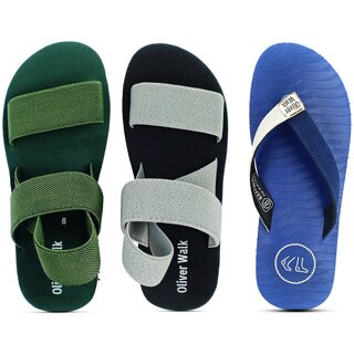                       OLIVER WALK Men Slipper  Sandal Pack of 3                                              
