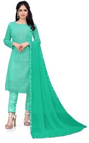 Sharda Creation Green Georgette Embroidered Unstitched Dress