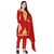 Sharda Creation Red Polycotton Embroidered Unstitched Dress