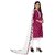 Sharda Creation Purple Cotton Embroidered Unstitched Dress
