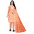 Sharda Creation Brown Oraganza Embroidered Unstitched Dress