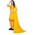 Sharda Creation Yellow Chanderi Embroidered Unstitched Dress