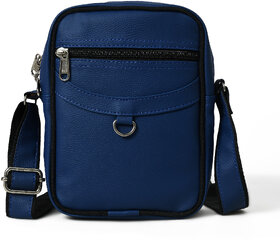 MATRICE messenger bag with blue faux vegan leather(NE-S-0799-Blue)