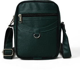 MATRICE messenger bag with green faux vegan leather(NE-S-0799-Green)