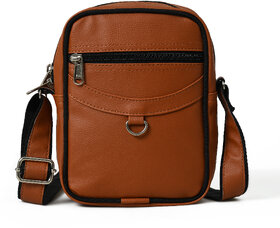 MATRICE messenger bag with tan faux vegan leather(NE-S-0799-Tan)