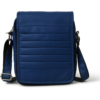                       MATRICE messenger bag with blue faux vegan leather(NE-S-0806-Blue)                                              