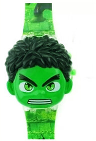 Mettle ITC-DW-CAP-Hulk Digital Dial Superhero Hulk Cartoon Cap Cover with Music Play Glowing Light Kids Watch