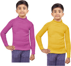 IndiWeaves Boys Wollen Warm High Neck Full Sleeves Skivvy for Winter (Pack of 2)