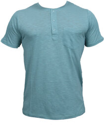 Henley Mens Green Round Neck T-shirt
