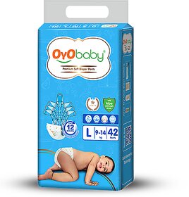 OYO BABY Baby Diaper Pants Size Large, with Aloe Vera Gel for rash protection