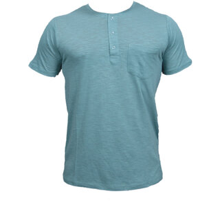                       Henley Mens Green Round Neck T-shirt                                              