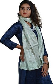 TAVAN Pure Silk Printed Light Green Women Dupatta