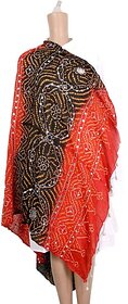 TAVAN Pure Cotton Embroidered Red, Black Women Dupatta