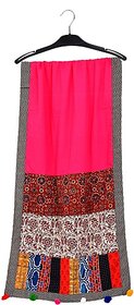 TAVAN Pure Cotton Embroidered Pink Women Dupatta