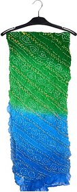 TAVAN Georgette Self Design Green, Blue Women Dupatta