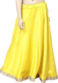 TAVAN Women Solid A-line Yellow Skirt